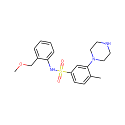 COCc1ccccc1NS(=O)(=O)c1ccc(C)c(N2CCNCC2)c1 ZINC000095574120