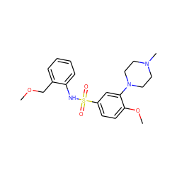 COCc1ccccc1NS(=O)(=O)c1ccc(OC)c(N2CCN(C)CC2)c1 ZINC000095572413