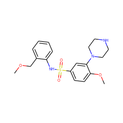 COCc1ccccc1NS(=O)(=O)c1ccc(OC)c(N2CCNCC2)c1 ZINC000095575406