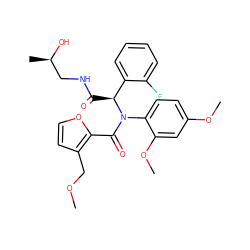 COCc1ccoc1C(=O)N(c1ccc(OC)cc1OC)[C@@H](C(=O)NC[C@@H](C)O)c1ccccc1F ZINC000040395640