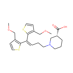 COCc1ccsc1C(=CCCN1CCC[C@@H](C(=O)O)C1)c1sccc1COC ZINC000028567892