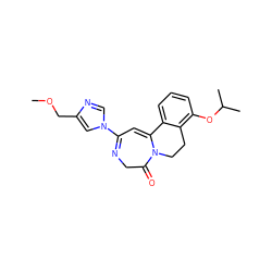 COCc1cn(C2=NCC(=O)N3CCc4c(OC(C)C)cccc4C3=C2)cn1 ZINC000149225966