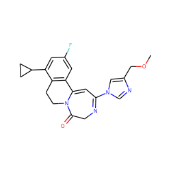 COCc1cn(C2=NCC(=O)N3CCc4c(cc(F)cc4C4CC4)C3=C2)cn1 ZINC000149114068