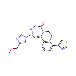 COCc1cn(C2=NCC(=O)N3CCc4c(cccc4-c4cscn4)C3=C2)cn1 ZINC000149170552