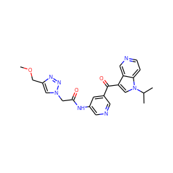 COCc1cn(CC(=O)Nc2cncc(C(=O)c3cn(C(C)C)c4ccncc34)c2)nn1 ZINC001772613126