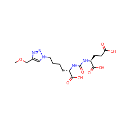 COCc1cn(CCCC[C@H](NC(=O)N[C@@H](CCC(=O)O)C(=O)O)C(=O)O)nn1 ZINC000114096171