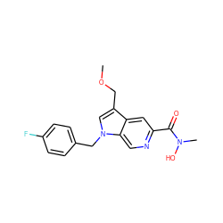 COCc1cn(Cc2ccc(F)cc2)c2cnc(C(=O)N(C)O)cc12 ZINC000034818210