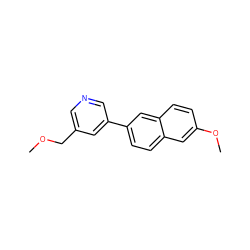 COCc1cncc(-c2ccc3cc(OC)ccc3c2)c1 ZINC000040977089