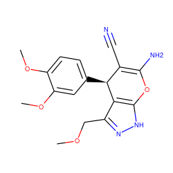 COCc1n[nH]c2c1[C@@H](c1ccc(OC)c(OC)c1)C(C#N)=C(N)O2 ZINC000004592566