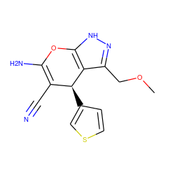 COCc1n[nH]c2c1[C@@H](c1ccsc1)C(C#N)=C(N)O2 ZINC000005075326