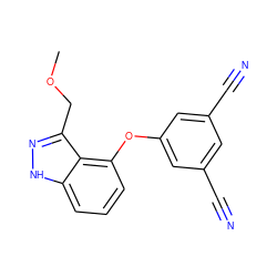 COCc1n[nH]c2cccc(Oc3cc(C#N)cc(C#N)c3)c12 ZINC000040914790