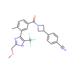 COCc1nc(-c2cc(C(=O)N3CC(c4ccc(C#N)cc4)C3)ccc2C)c(C(F)(F)F)[nH]1 ZINC000220790733