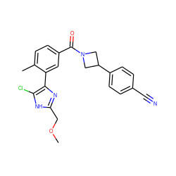 COCc1nc(-c2cc(C(=O)N3CC(c4ccc(C#N)cc4)C3)ccc2C)c(Cl)[nH]1 ZINC000220790997