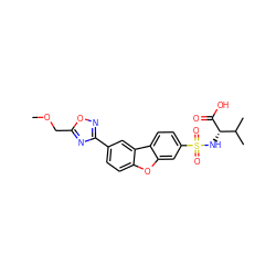 COCc1nc(-c2ccc3oc4cc(S(=O)(=O)N[C@H](C(=O)O)C(C)C)ccc4c3c2)no1 ZINC000073239850