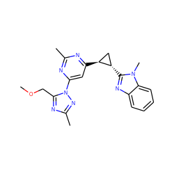 COCc1nc(C)nn1-c1cc([C@H]2C[C@@H]2c2nc3ccccc3n2C)nc(C)n1 ZINC000205294290