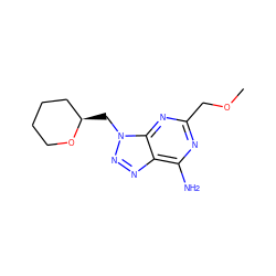 COCc1nc(N)c2nnn(C[C@@H]3CCCCO3)c2n1 ZINC000084708755