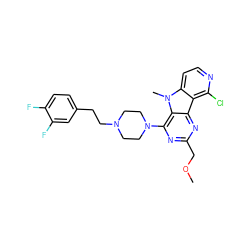 COCc1nc(N2CCN(CCc3ccc(F)c(F)c3)CC2)c2c(n1)c1c(Cl)nccc1n2C ZINC000013559679