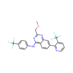 COCc1nc(Nc2ccc(C(F)(F)F)cc2)c2ccc(-c3ncccc3C(F)(F)F)cc2n1 ZINC000038660456