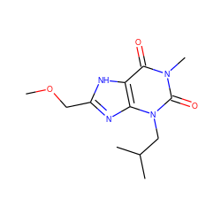 COCc1nc2c([nH]1)c(=O)n(C)c(=O)n2CC(C)C ZINC000014806781