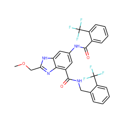 COCc1nc2c(C(=O)NCc3ccccc3C(F)(F)F)cc(NC(=O)c3ccccc3C(F)(F)F)cc2[nH]1 ZINC000207732686