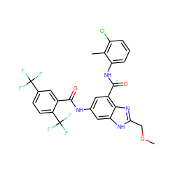 COCc1nc2c(C(=O)Nc3cccc(Cl)c3C)cc(NC(=O)c3cc(C(F)(F)F)ccc3C(F)(F)F)cc2[nH]1 ZINC000207729995