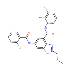 COCc1nc2c(C(=O)Nc3cccc(Cl)c3C)cc(NC(=O)c3ccccc3Cl)cc2[nH]1 ZINC000205654330