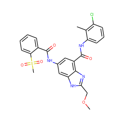 COCc1nc2c(C(=O)Nc3cccc(Cl)c3C)cc(NC(=O)c3ccccc3S(C)(=O)=O)cc2[nH]1 ZINC000207760109