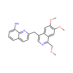 COCc1ncc(Cc2ccc3cccc(N)c3n2)c2cc(OC)c(OC)cc12 ZINC000145134830