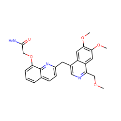 COCc1ncc(Cc2ccc3cccc(OCC(N)=O)c3n2)c2cc(OC)c(OC)cc12 ZINC001772632853