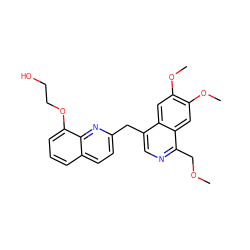 COCc1ncc(Cc2ccc3cccc(OCCO)c3n2)c2cc(OC)c(OC)cc12 ZINC000145125382