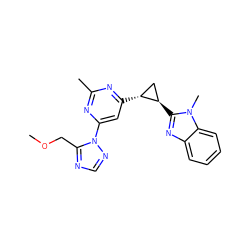 COCc1ncnn1-c1cc([C@@H]2C[C@H]2c2nc3ccccc3n2C)nc(C)n1 ZINC000205296816