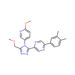 COCc1nnc(-c2cnc(-c3ccc(C)c(C)c3)cn2)n1-c1ccc(OC)nc1 ZINC000040877029