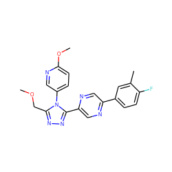 COCc1nnc(-c2cnc(-c3ccc(F)c(C)c3)cn2)n1-c1ccc(OC)nc1 ZINC000040891963