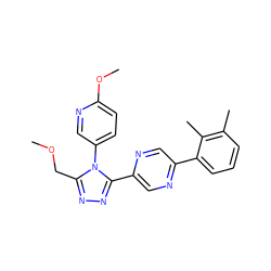 COCc1nnc(-c2cnc(-c3cccc(C)c3C)cn2)n1-c1ccc(OC)nc1 ZINC000040395287