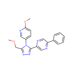 COCc1nnc(-c2cnc(-c3ccccc3)cn2)n1-c1ccc(OC)nc1 ZINC000040880889