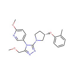 COCc1nnc(N2CC[C@H](Oc3ccccc3C)C2)n1-c1ccc(OC)nc1 ZINC000045348222