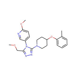 COCc1nnc(N2CCC(Oc3ccccc3C)CC2)n1-c1ccc(OC)nc1 ZINC000045347676