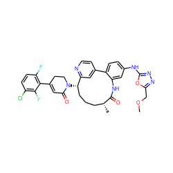 COCc1nnc(Nc2ccc3c(c2)NC(=O)[C@H](C)CCC[C@H](N2CCC(c4c(F)ccc(Cl)c4F)=CC2=O)c2cc-3ccn2)o1 ZINC001772633050