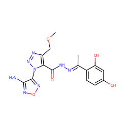 COCc1nnn(-c2nonc2N)c1C(=O)NN=C(C)c1ccc(O)cc1O ZINC000299814386