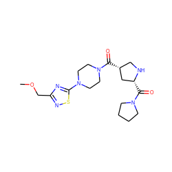 COCc1nsc(N2CCN(C(=O)[C@@H]3CN[C@H](C(=O)N4CCCC4)C3)CC2)n1 ZINC000029130498