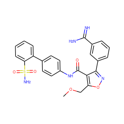 COCc1onc(-c2cccc(C(=N)N)c2)c1C(=O)Nc1ccc(-c2ccccc2S(N)(=O)=O)cc1 ZINC000027756257