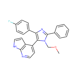 COCn1c(-c2ccccc2)nc(-c2ccc(F)cc2)c1-c1ccnc2[nH]ccc12 ZINC000095578167