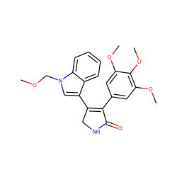 COCn1cc(C2=C(c3cc(OC)c(OC)c(OC)c3)C(=O)NC2)c2ccccc21 ZINC000042888964