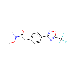 CON(C)C(=O)Cc1ccc(-c2noc(C(F)(F)F)n2)cc1 ZINC000142947117