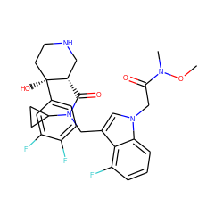 CON(C)C(=O)Cn1cc(CN(C(=O)[C@H]2CNCC[C@]2(O)c2ccc(F)c(F)c2)C2CC2)c2c(F)cccc21 ZINC000073139921