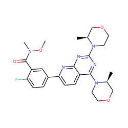 CON(C)C(=O)c1cc(-c2ccc3c(N4CCOC[C@@H]4C)nc(N4CCOC[C@@H]4C)nc3n2)ccc1F ZINC000139436749