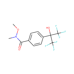 CON(C)C(=O)c1ccc(C(O)(C(F)(F)F)C(F)(F)F)cc1 ZINC000013682678