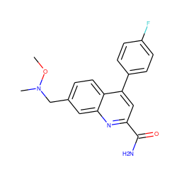 CON(C)Cc1ccc2c(-c3ccc(F)cc3)cc(C(N)=O)nc2c1 ZINC000221626973