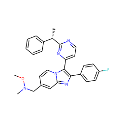 CON(C)Cc1ccn2c(-c3ccnc([C@@H](C)c4ccccc4)n3)c(-c3ccc(F)cc3)nc2c1 ZINC000036161099