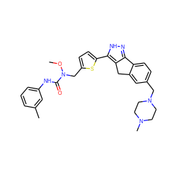 CON(Cc1ccc(-c2[nH]nc3c2Cc2cc(CN4CCN(C)CC4)ccc2-3)s1)C(=O)Nc1cccc(C)c1 ZINC000036338823